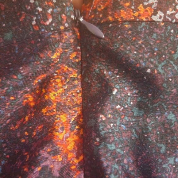 Halston Heritage Women's Silk Draped Faux Wrap Mini Galaxy Skirt Size 2 - Picture 7 of 11
